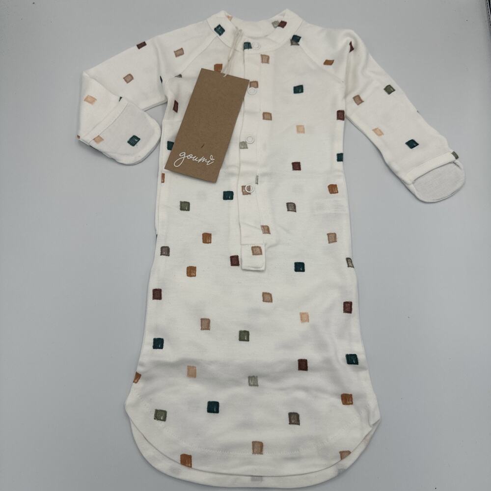 Goumi 24 Hour Convertible Baby Gown Sleeper Sack Size Newborn Bamboo City Blocks